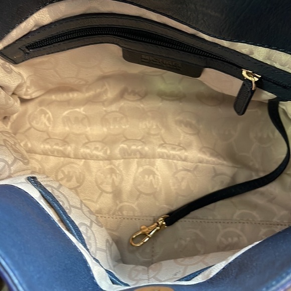 Michael Kors Saffiano Navy Blue leather Hamilton shoulder bag - Picture 5 of 9